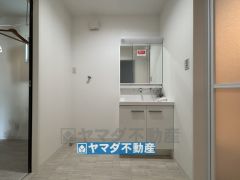 三面鏡タイプの洗面台なので収納もたっぷりできますね