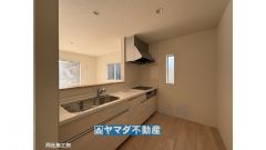 同社施工例　キッチンからご家族との会話ができますね。