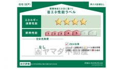 エネルギー消費性能(削減率20%達成)、断熱性能5段階/7段階中、本現場に関して全ての棟の「エネルギー消費性能」と「断熱性能」は代表棟ラベルと同一です。