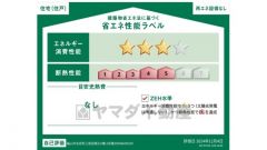 エネルギー消費性能(削減率20%達成)～(削減率30%達成)、断熱性能5～5段階/7段階中、本ラベルは特定の住戸の性能を示すものであり全ての住戸の性能を示すものではありません。
