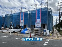 1号棟ケイミュー外壁は汚れが付きにくい効果を併せ持つ特徴があります。