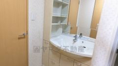 収納たっぷりの洗面台