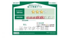 エネルギー消費性能(削減率20%達成)～(削減率30%達成)、断熱性能5～5段階/7段階中、本ラベルは特定の住戸の性能を示すものであり全ての住戸の性能を示すものではありません。