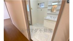 洗面台には鏡の両側とボウル下に収納を備えているため、洗面用具やタオル、洗剤などを保管できます。